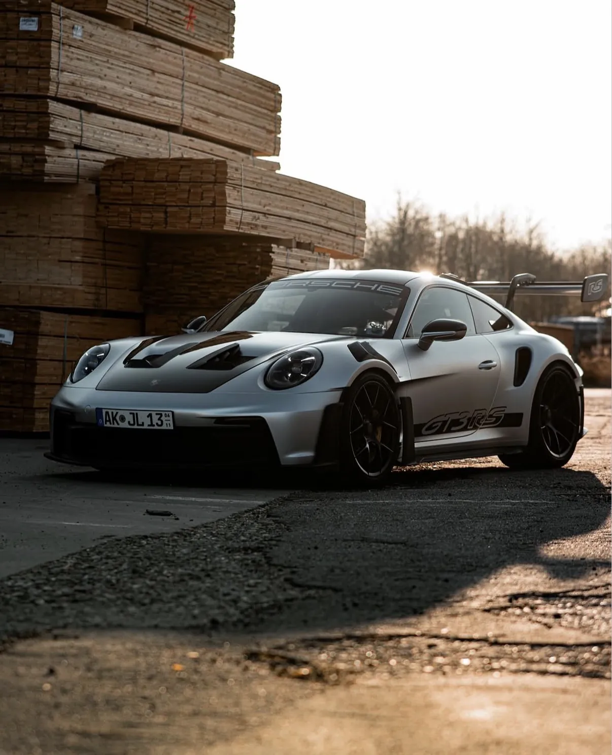 Porsche 911 GT3 RS mit silber-matter Komplettfolierung